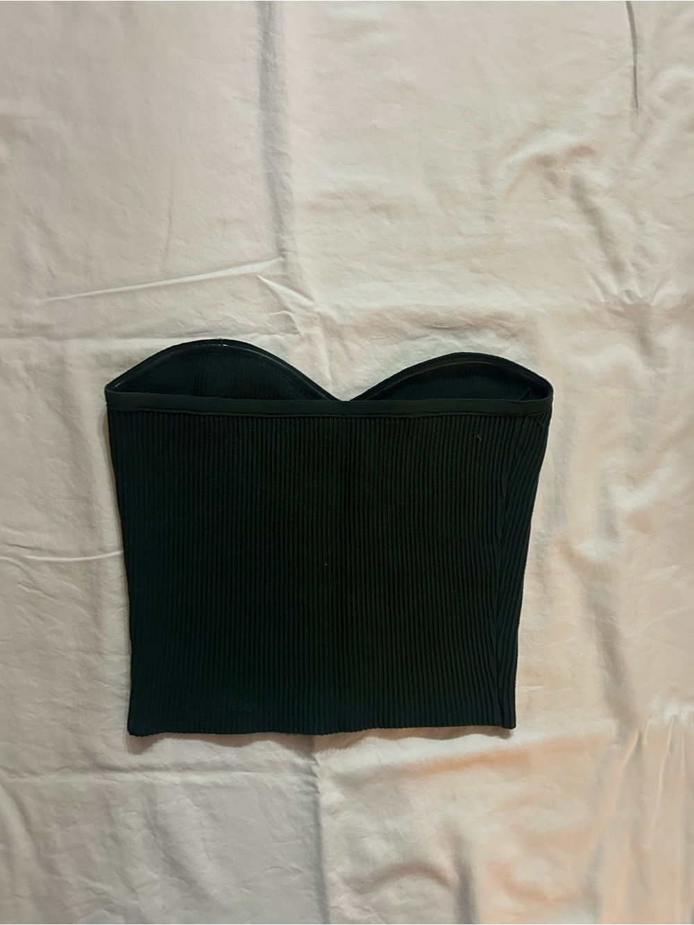 Babaton Black Ribbed Strapless Tube Top